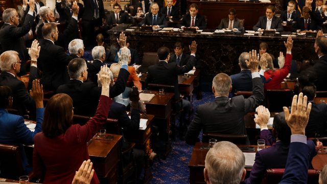 Senate Takes Historic Step to Curb Presi