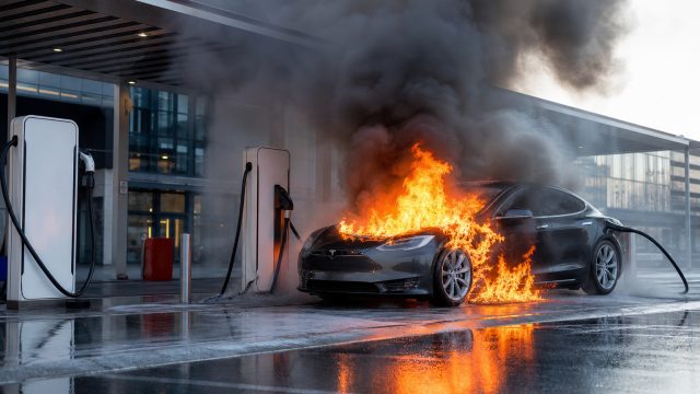 Electric Vehicle Fire Sparks Safety Conc